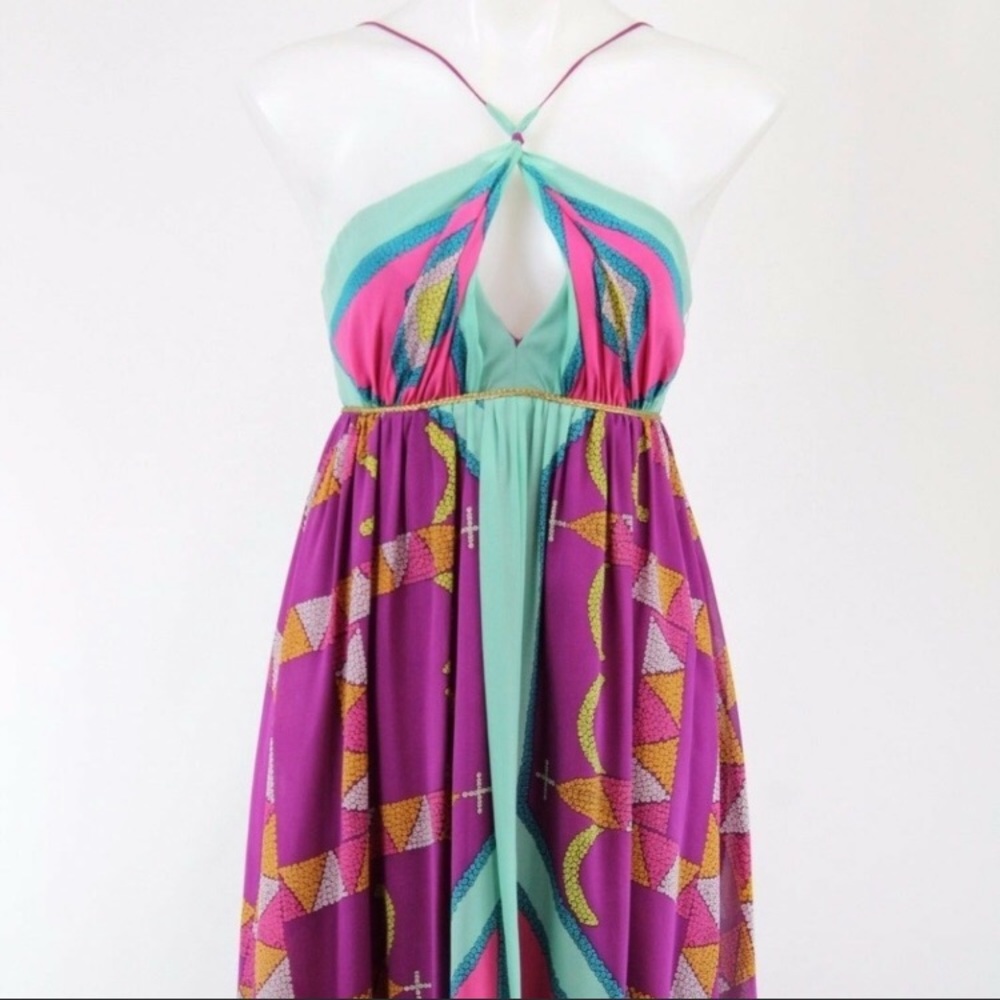 Nicole Miller Purple Print Dress Size 2